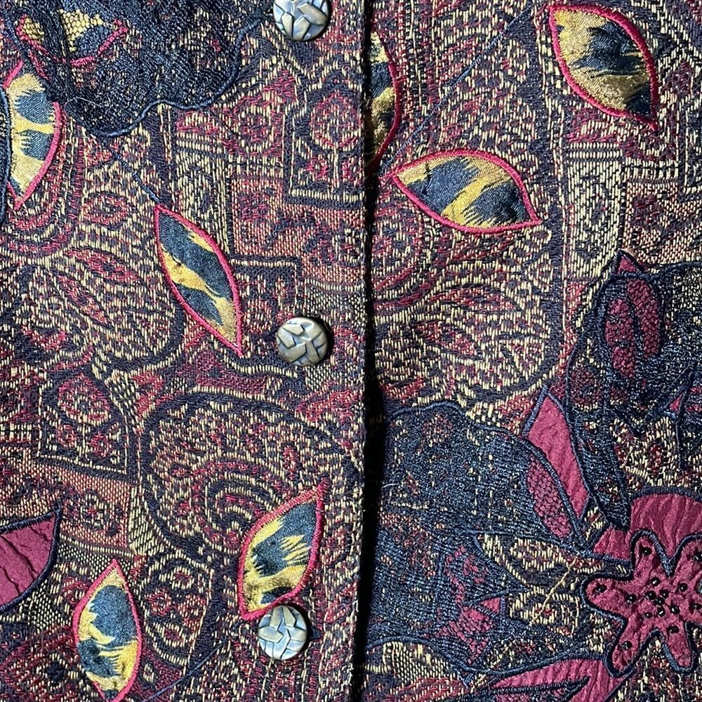 Chicos Jacket Red Floral Embroidered - Picture 7 of 7
